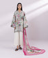 Women's Unstitched Jacquard Off White 3 Piece Suit